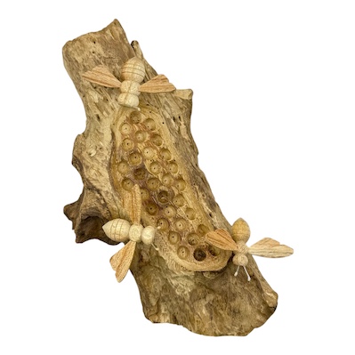 Wooden Beehive Plaque (with wall clip)